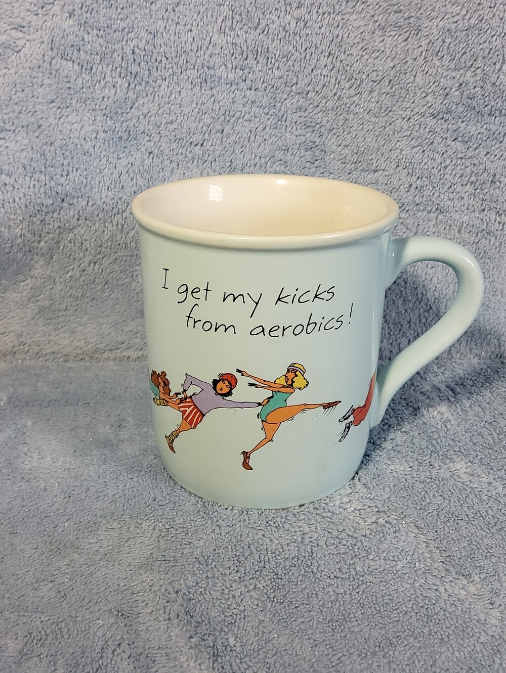 Vintage 1984 Hallmark Mug "I Get My Kicks From Aerobics!" Funny Coffee Mug Cup